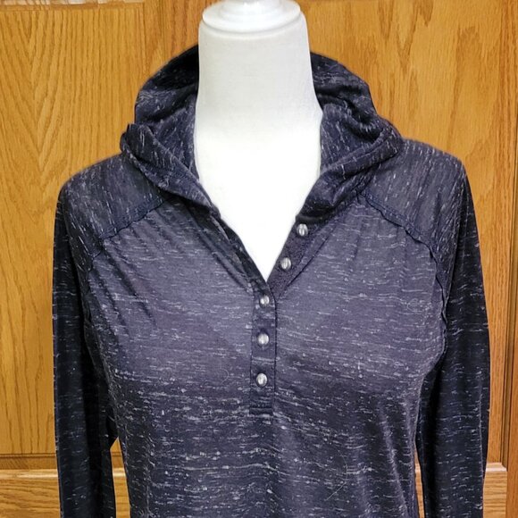 Harley-Davidson Black Burnout Henley Style Hoodie with Lace Inset on Sides  NEW - Picture 7 of 16